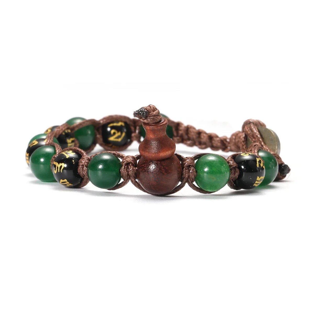 Natural Stone Prayer Bracelet, Tibetan Prayer Beads, Handmade Men's and Women's Bracelet, Yoga & Meditation Jewelry, Metal Color: Style, Parallel Import