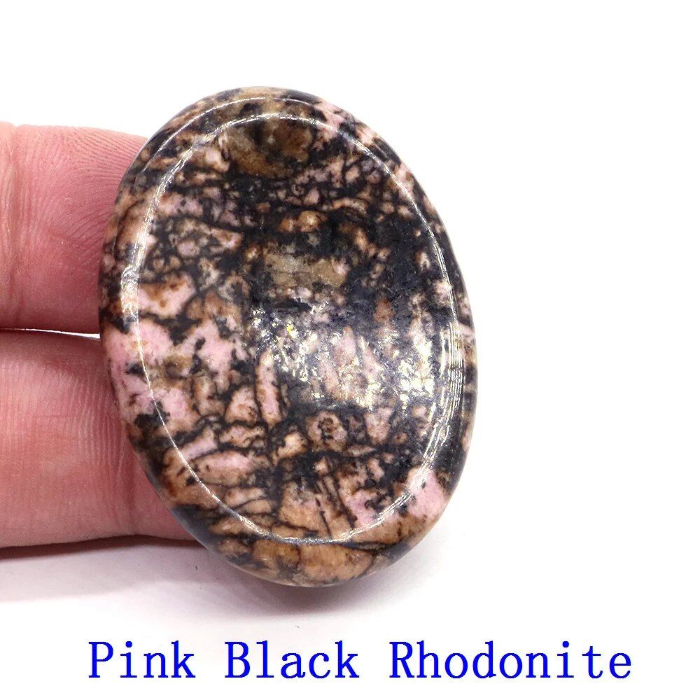 35x45mm Thumb Worry Stone (Stress Relief Stone for Thumb) Oval Massage Quartz Healing Crystal Chakra Energy Therapy Meditation Spiritual Natural Gemstone Decoration Size: Parallel Import