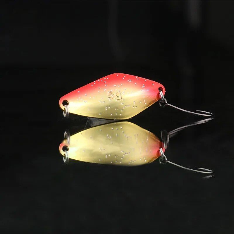 1/5 Spoon Lure, 5g, 40mm, Metal Spinner, Pesca Colorful Copper Sequin, Hard Bait, River Stream, Freshwater, Bass, Pike, Trout, Parallel Import