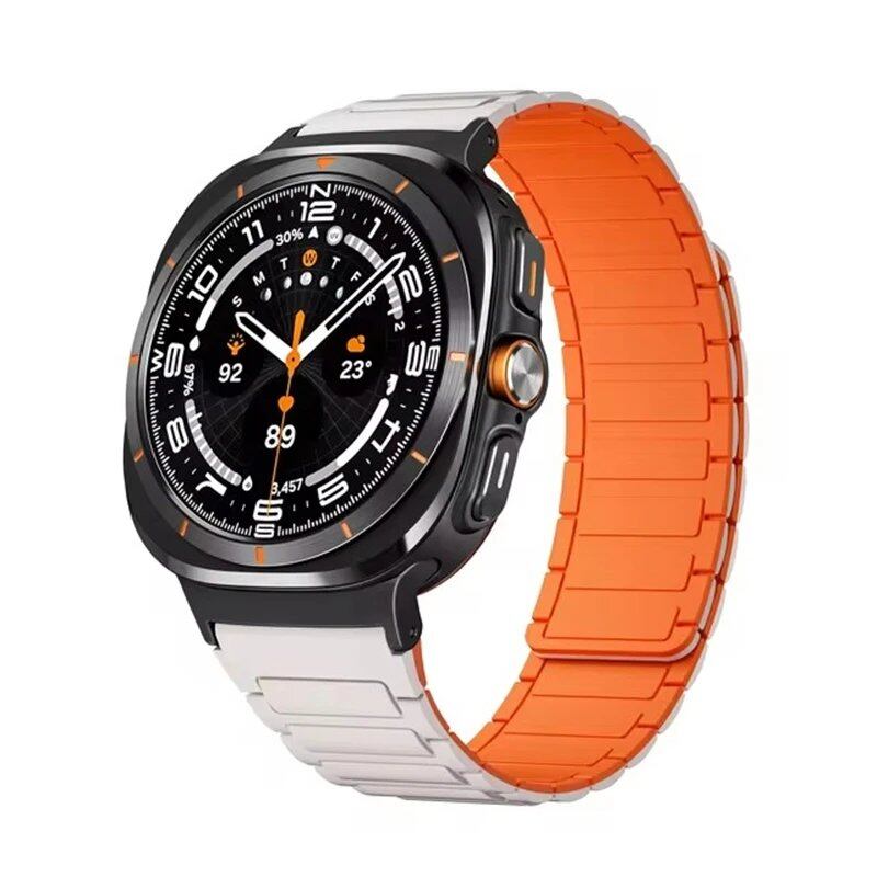 Magnetic Silicone Sport Band for Samsung Galaxy Watch 7 Ultra (47mm), Soft Lapped Bracelet, Gapless Strap, Band Color: Compatible with Galaxy Watch Ultra; Band Width: Compatible with Galaxy Watch Ultra (Parallel Import)