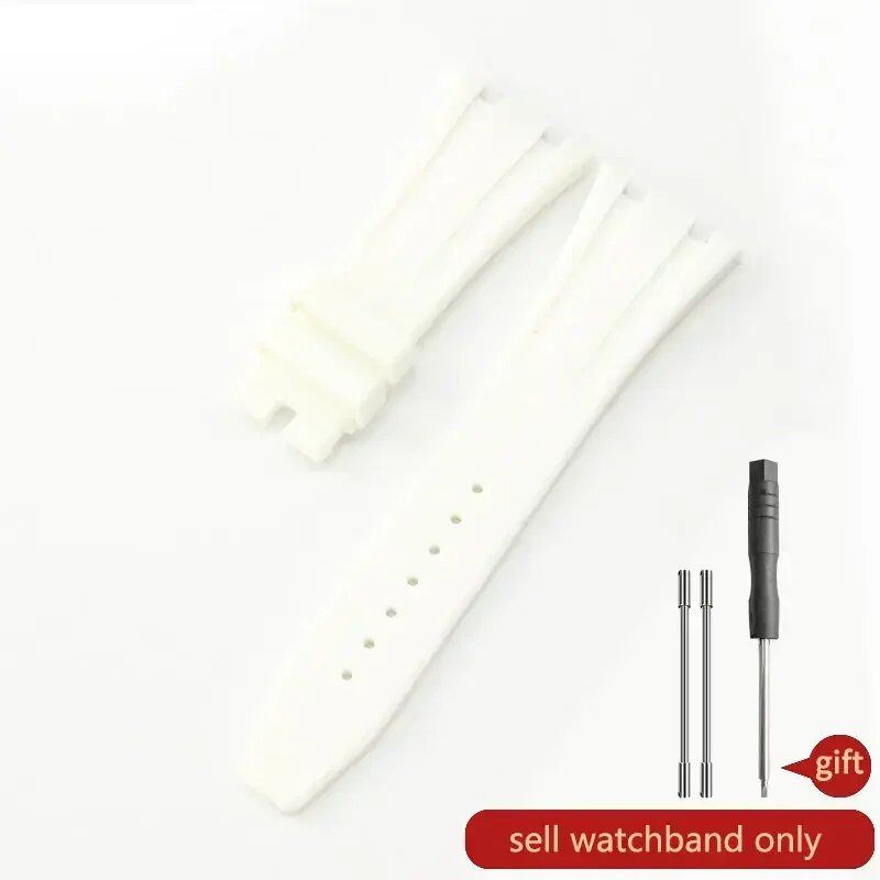 Men's silicone watch band for AP Royal Oak 15400/15703, waterproof and sweatproof, racing style, 28mm, sports strap, compatible with Aibiap watches, size: 26mm; band color: parallel import