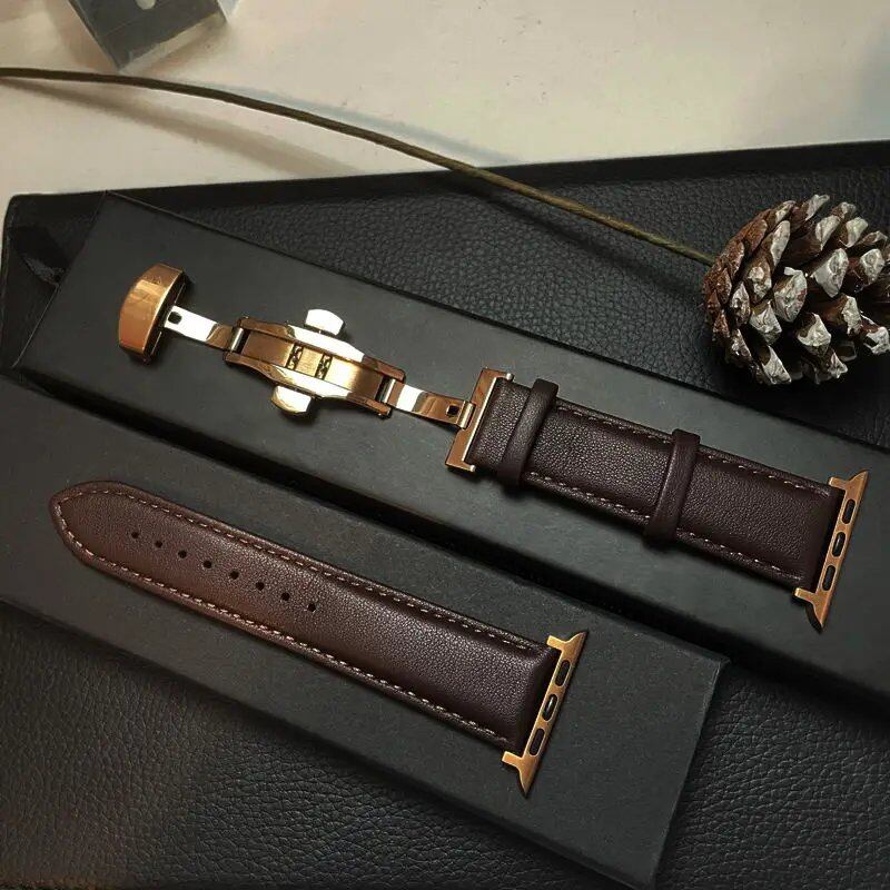 Genuine Leather Apple Watch Band, Compatible with iWatch Series 3/5/SE/6/7/8/9/Ultra 2/10, 45mm, 41mm, 44mm, 40mm, 46mm, and 49mm. Band Color: mm. Ships from: Parallel Import.