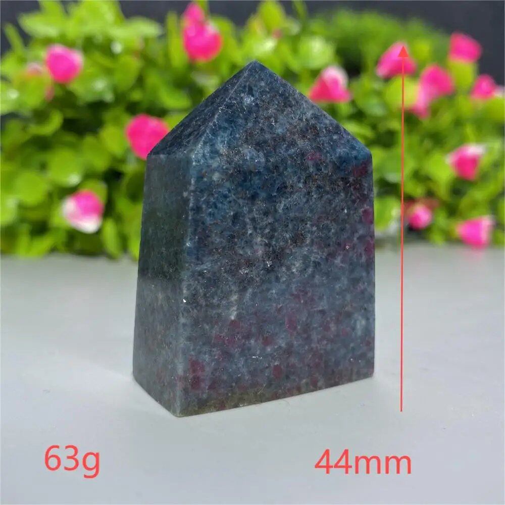天然水晶 レッドグリーンサファイア 四角柱タワー 鉱物標本 スピリチュアル 瞑想 魔術 ギフトストーン 並行輸入品