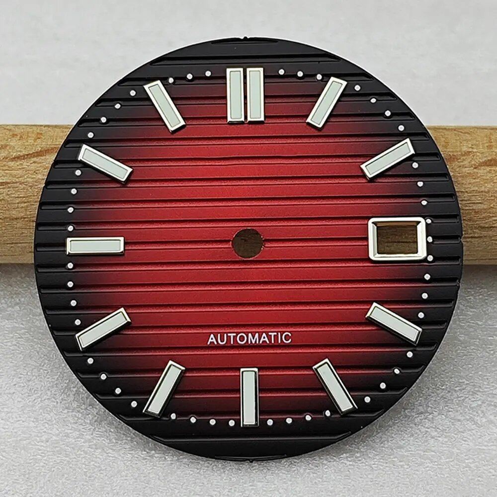 30.5mm Nautilus S Dial for NH35, Green Luminous Dial, NH35/NH36 Movement Accessory, Watch Repair Tool, Parallel Import