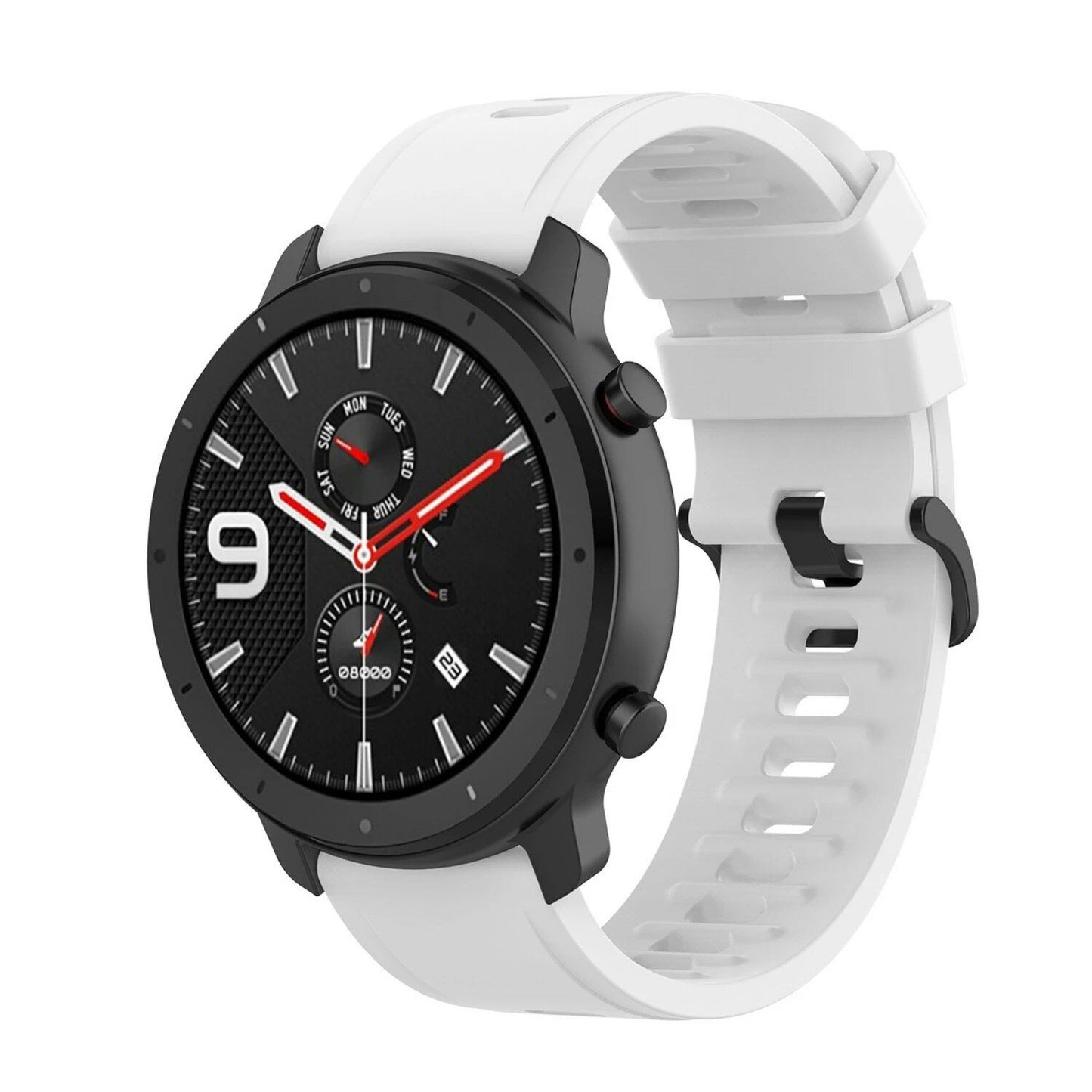 Compatible with Amazfit GTR 47mm/2/2e/Stratos 3/GTR 4/3 Pro/GTS 4 Mini/2/2E/3, 20mm/22mm Silicone Band Strap, Replacement Band, Band Color: mm, Universal, Imported