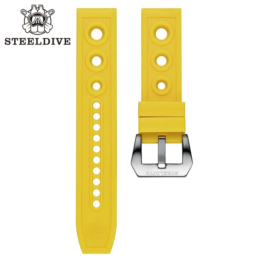 STEELDIVE 自動巻き メカニカル ストラップ 交換用 ダイバーズウォッチ ブルー ラバーストラップ 20/22mm バンドカラー:mm 並行輸入品