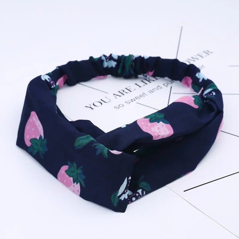 Women's Summer Bohemian Print Headband, Retro Cross Turban, Bandage Bandana, Hair Accessory, Head Wrap, Parallel Import