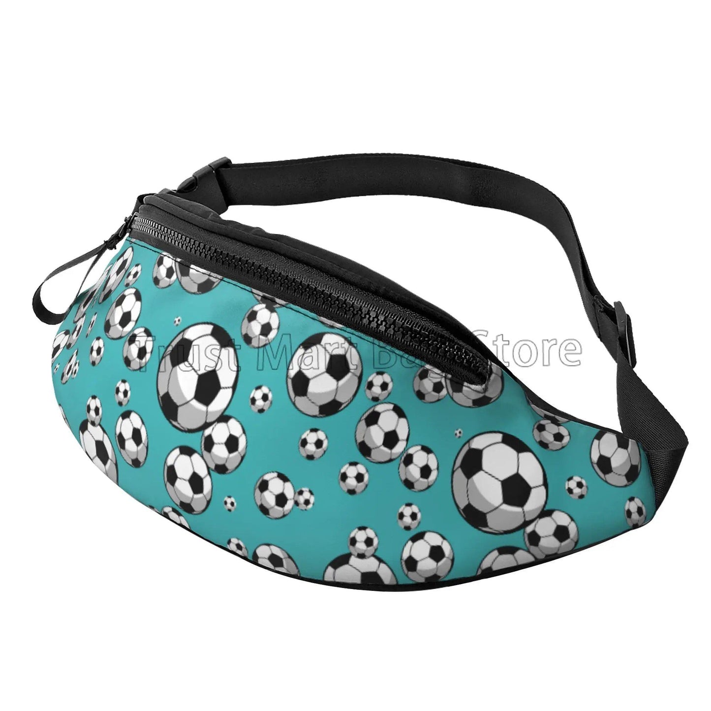 Soccer Ball Design Fanny Pack, Unisex, Casual Waist Bag for Running, Hiking, Travel, Walking, Sports, and Fishing. Color: Imported.