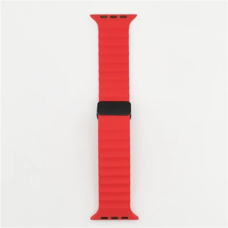 Magnetic Buckle Strap for Apple Watch - Compatible with Ultra 2/SE/Series 3-9, 49mm/45mm/44mm/40mm/41mm/38mm/42mm Silicone Bracelet, Band Color: mm, Parallel Import