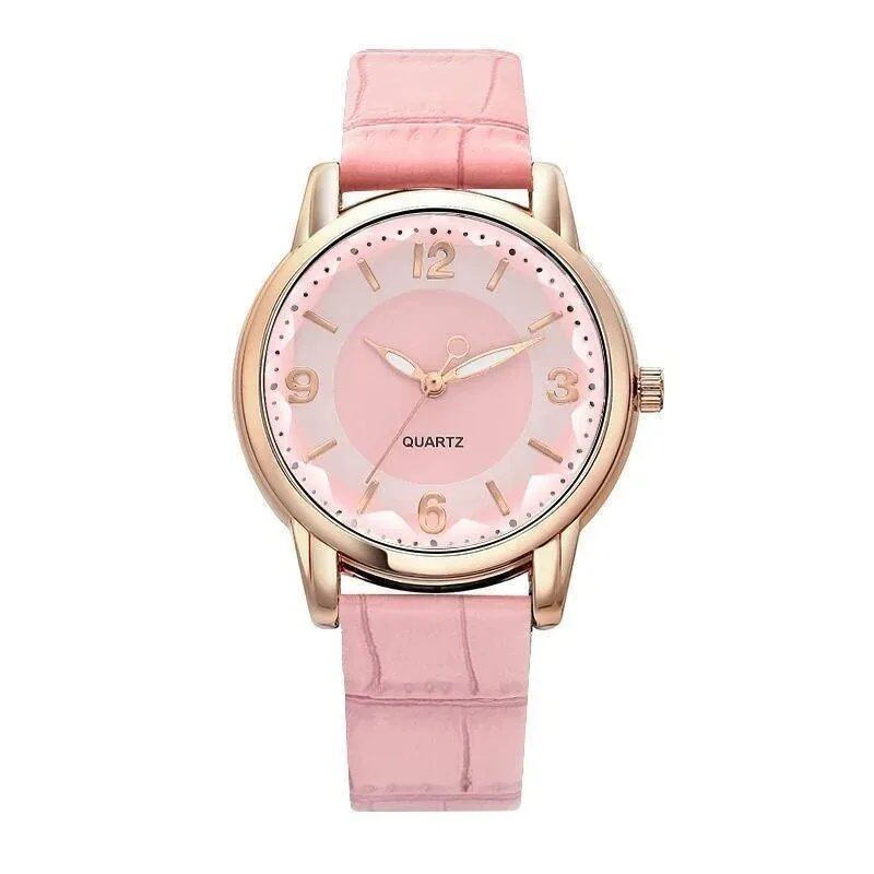 Leather Strap Women's Watch with Polygonal Glass, Luxury Quartz Watch, Creative Fashion, Parallel Import