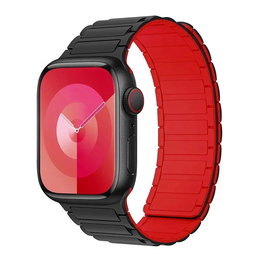 Magnetic Loop Band for Apple Watch, Compatible with 44mm, 40mm, 49mm, 45mm, 41mm, and 38mm Silicone Straps, Compatible with iWatch Series 9/8/7/6/5/4/3/SE/Ultra 2, Parallel Import