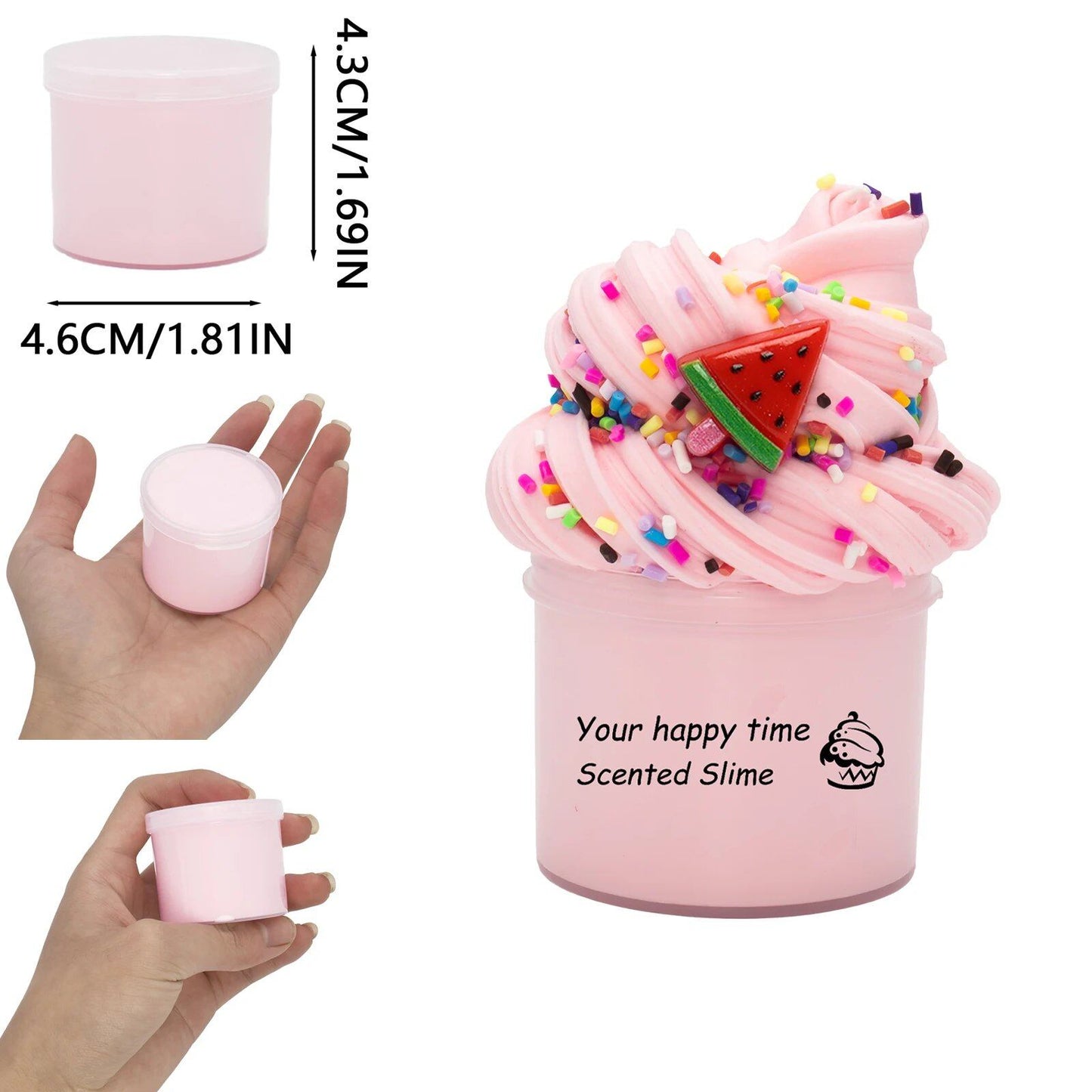 1.76 oz White Biscuit Butter Slime (Pink Watermelon Flavor) - Non-Stick, Stretchy, Scented Putty, Party Supplies for Kids, Unisex, Imported