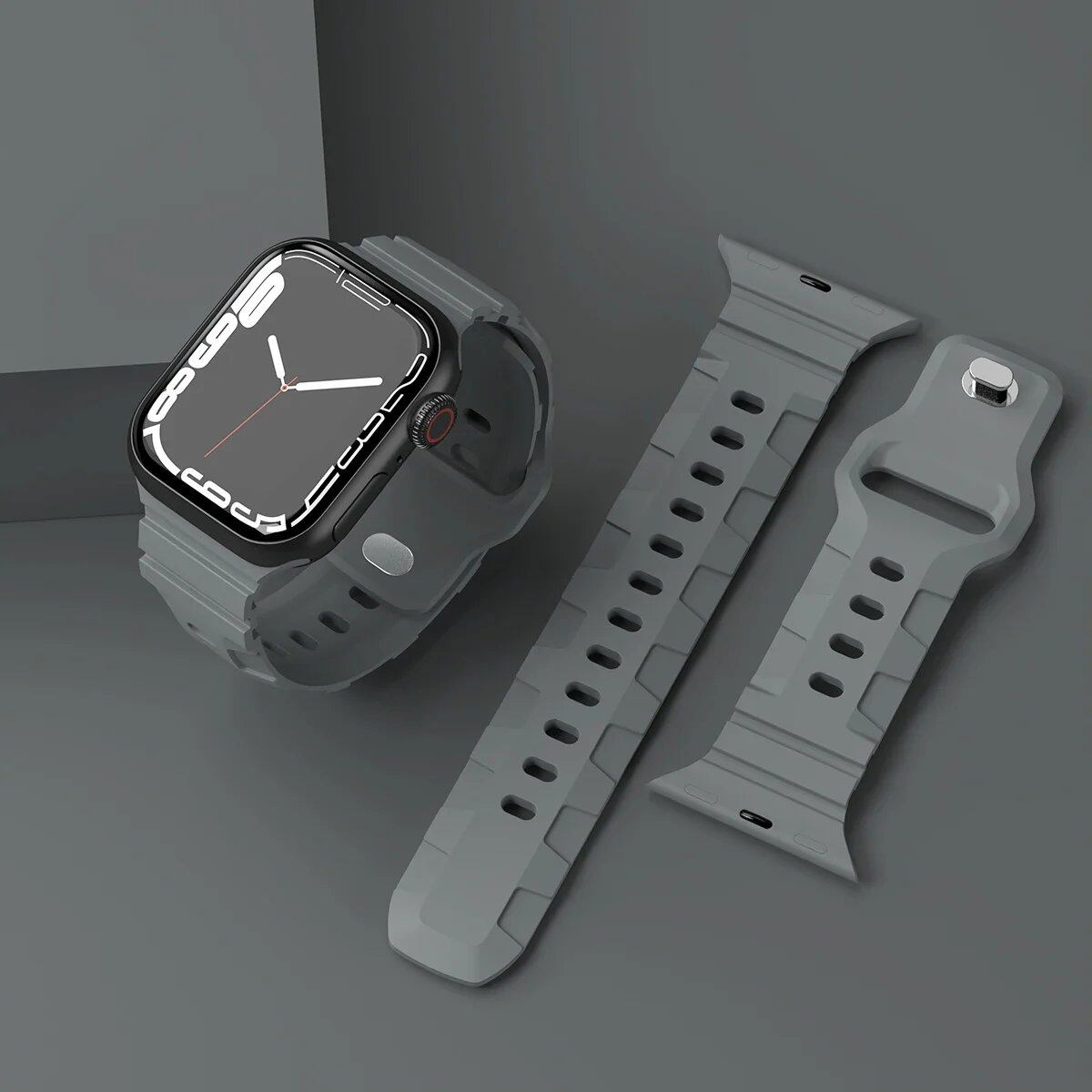 Apple Watch用シリコンバンド 49mm 45mm 41mm 40mm 44mm 38mm 42mm対応 ゴムブレスレット iWatchシリーズ3/5/6/SE/7/8/Ultra用 バンドカラー:mm 並行輸入品