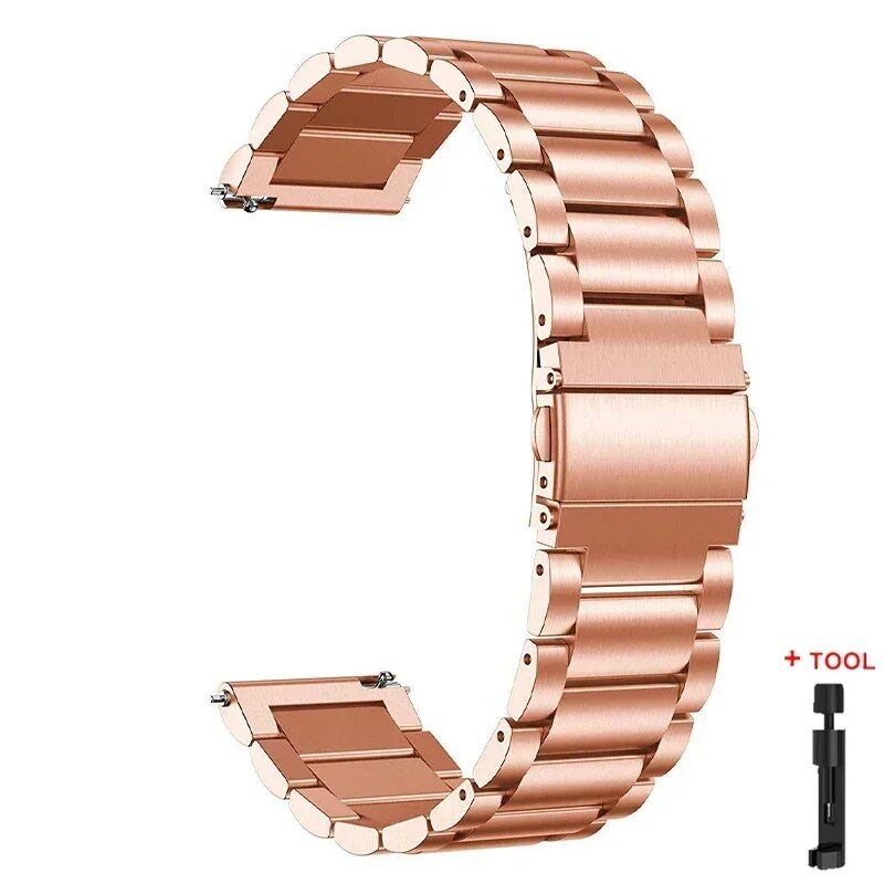 22mm Stainless Steel Strap for Redmi Watch 3 Active - Replacement Metal Bracelet for Xiaomi Redmi 3 Active, Band Color: e, Band Width: Parallel Import