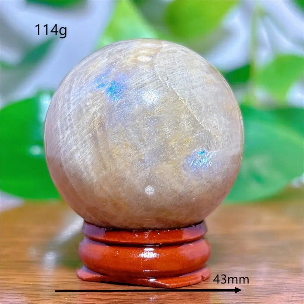 Moonstone Sphere Crystal, Natural Quartz Stone, Home Decor, Mineral, Reiki, Craft, Gift, Energy, Healing, Spiritual, Love, with Stand, Parallel Import