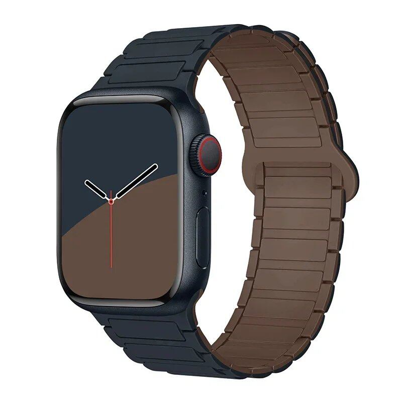 Magnetic Loop Band for Apple Watch, Compatible with 44mm, 40mm, 49mm, 45mm, 41mm, and 38mm Silicone Straps, Compatible with iWatch Series 9/8/7/6/5/4/3/SE/Ultra 2, Parallel Import