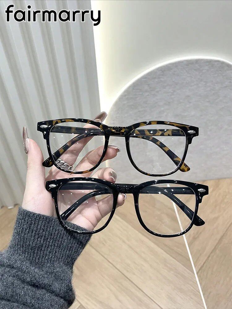 Set of 1, 2, or 3 Unicescu Square Plastic Frames, Stylish Blue Light Blocking Clear Glasses, Back to School Fashion Accessory, Frame Color: Parallel Import