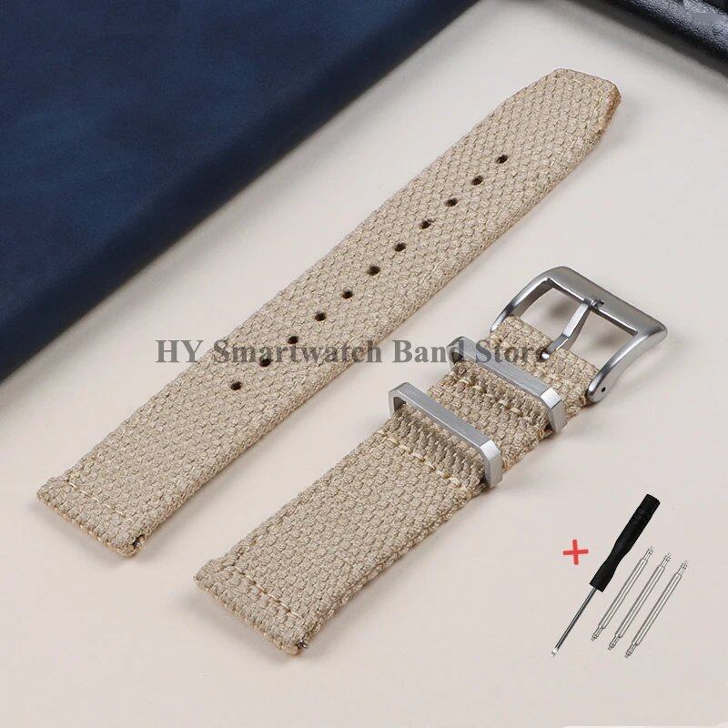 Cotton-Nylon Watch Strap, Military Sport Band, Compatible with Huawei Watch GT2/GT3, Quick Release Bracelet for Tudor, Band Color: mm, Parallel Import