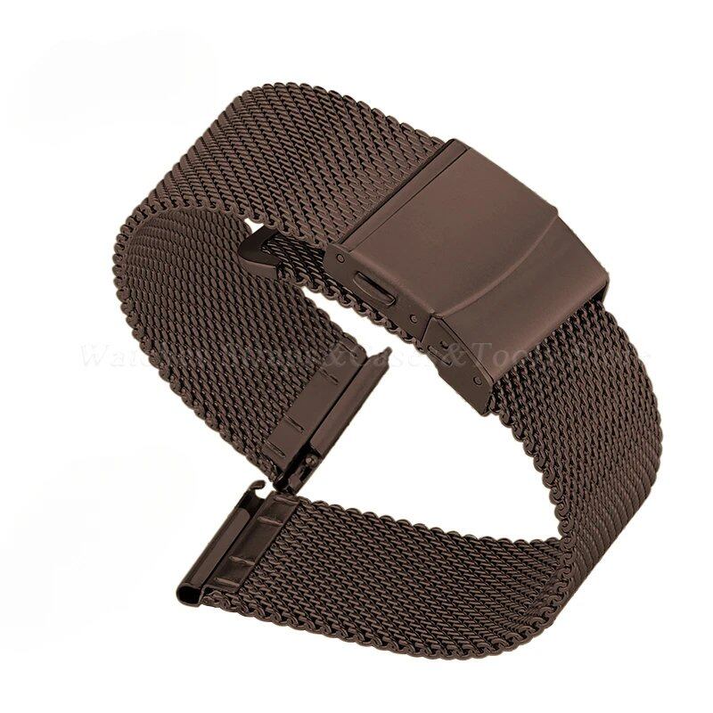 Universal Quick Release Watch Band, Stainless Steel, 0.6mm Milanese Strap, 12/14/16/18mm, 20mm, 22mm, 24mm, for Omega DW Straps, Band Color: mm, Parallel Import