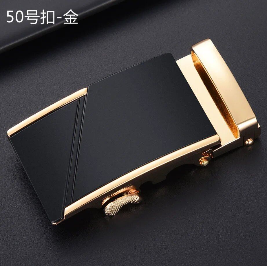New Men's Alloy Automatic Buckle Belt, High-Quality Gold Buckle, Business Casual, 3.5cm Wide (Compatible with our belts), Parallel Import
