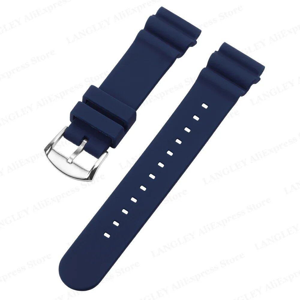 SEIKO Diving Silicone Watch Band, 20mm/22mm, Compatible with SKX007/009, featuring Canned Abalone Shell and Water Ghost Design. Ring Clasp/Pin Buckle Bracelet. Size: No Logo; Band Color: mm. Parallel Import.