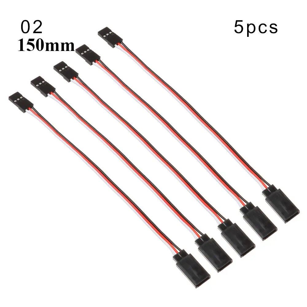 1/5-Piece Set, 100mm/150mm/200mm/300mm/500mm RC Servo Lead Cable Extension Cord, Y-Type Branch Extension Wire, JR Compatible, for RC Helicopters, Parallel Import