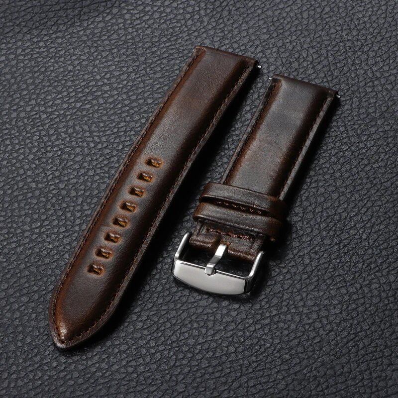 Vintage cowhide leather watch band, genuine leather, 18mm, 20mm, 22mm, 24mm, 26mm, unisex, dark brown, for men and women, band color: mm, parallel import