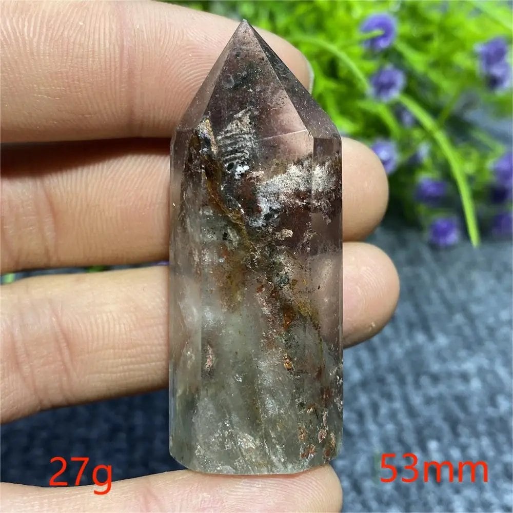 Natural Ghost Phantom Quartz Crystal Hexagonal Tower Obelisk, Spiritual Meditation, Reiki, Gift Stone, Home Decor, Parallel Import