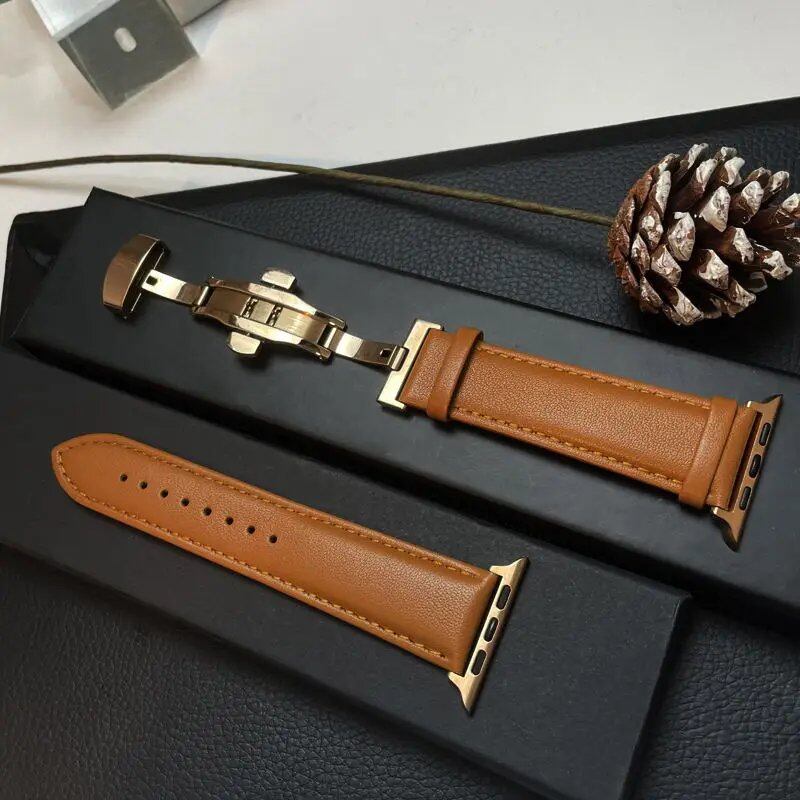 Genuine Leather Apple Watch Band, Compatible with iWatch Series 3/5/SE/6/7/8/9/Ultra 2/10, 45mm, 41mm, 44mm, 40mm, 46mm, and 49mm. Band Color: mm. Ships from: Parallel Import.