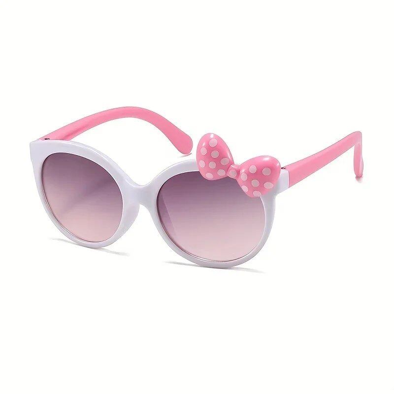 Cute Character Bowtie Sunglasses for Kids and Girls, Sun Protection for Outdoor Sports and Climbing, Parallel Import