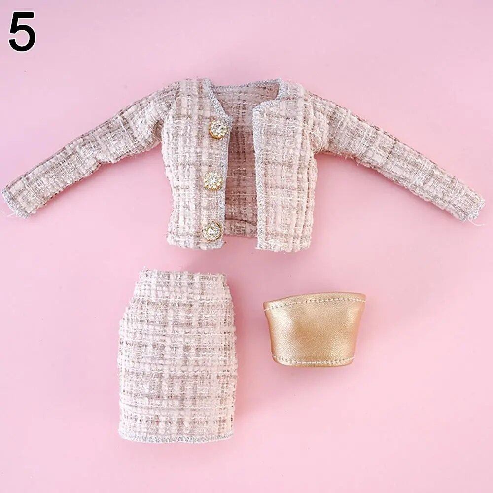 1/6 Doll Fashion Casual Wear Winter Clothes Elegant Coat Skirt Handmade for Girl Dolls 29-32cm Doll Clothes Accessories Parallel Import