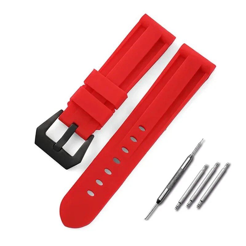 Silicone watch band compatible with Panerai, 20mm, 22mm, 24mm, 26mm, sports replacement strap, compatible with Omega, men's and women's rubber bracelet, band color: mm, parallel import