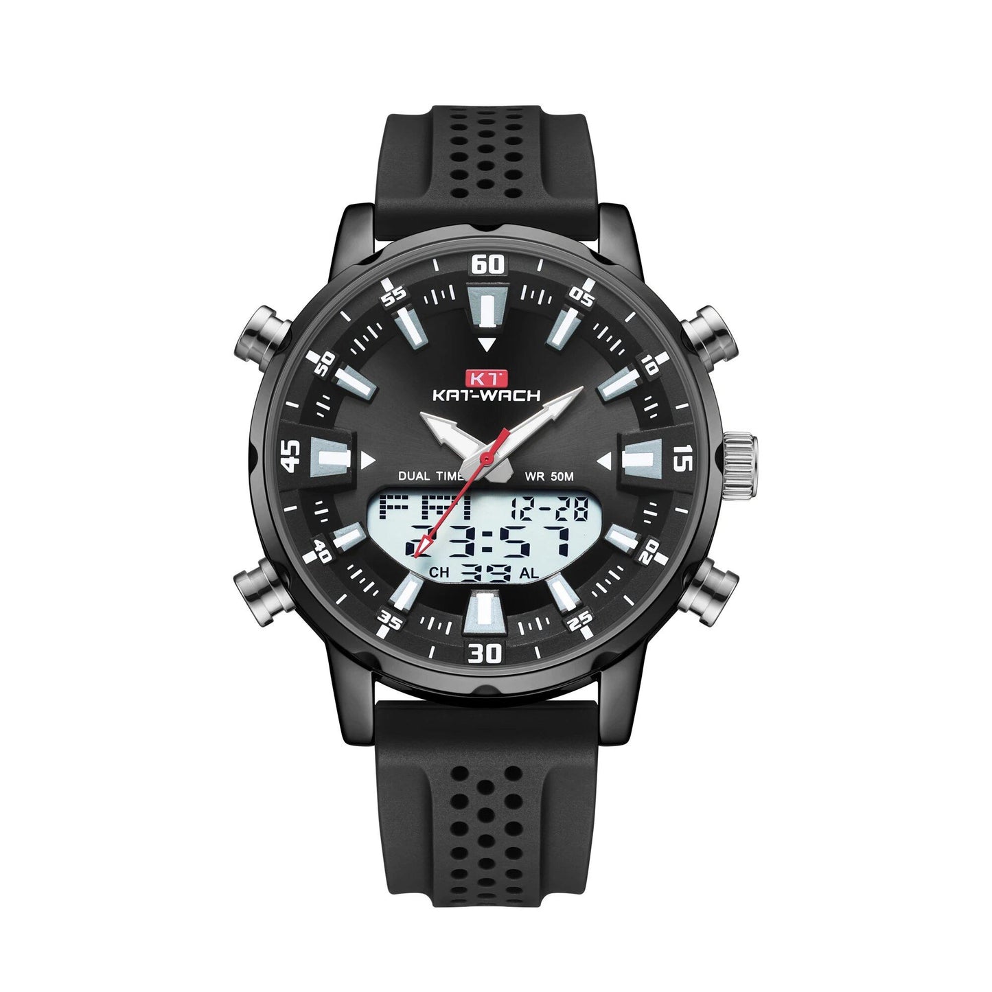 Men's Waterproof Quartz Watch, High-Quality Automatic Movement, Black, Perfect Father's Day Gift. Color: Customizable. Parallel Import.