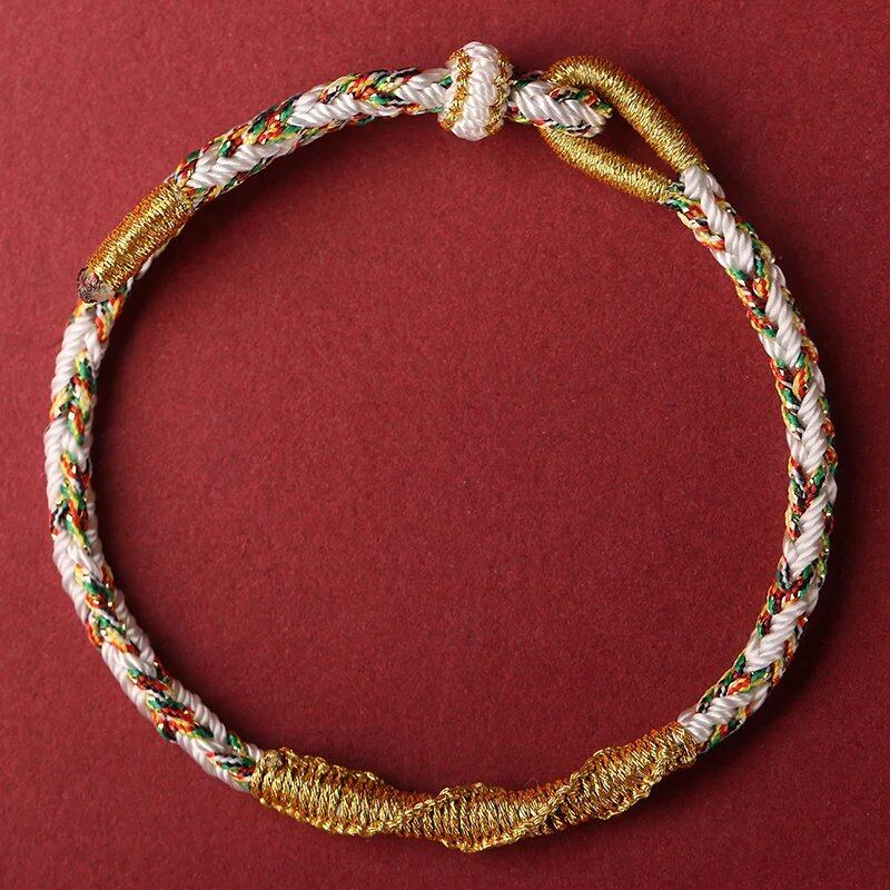 Taisei Hand Rope, Dragon Year Amulet, Red Rope, Zodiac, Manjusri Bodhisattva, Birth Buddha, Handwoven, Parallel Import