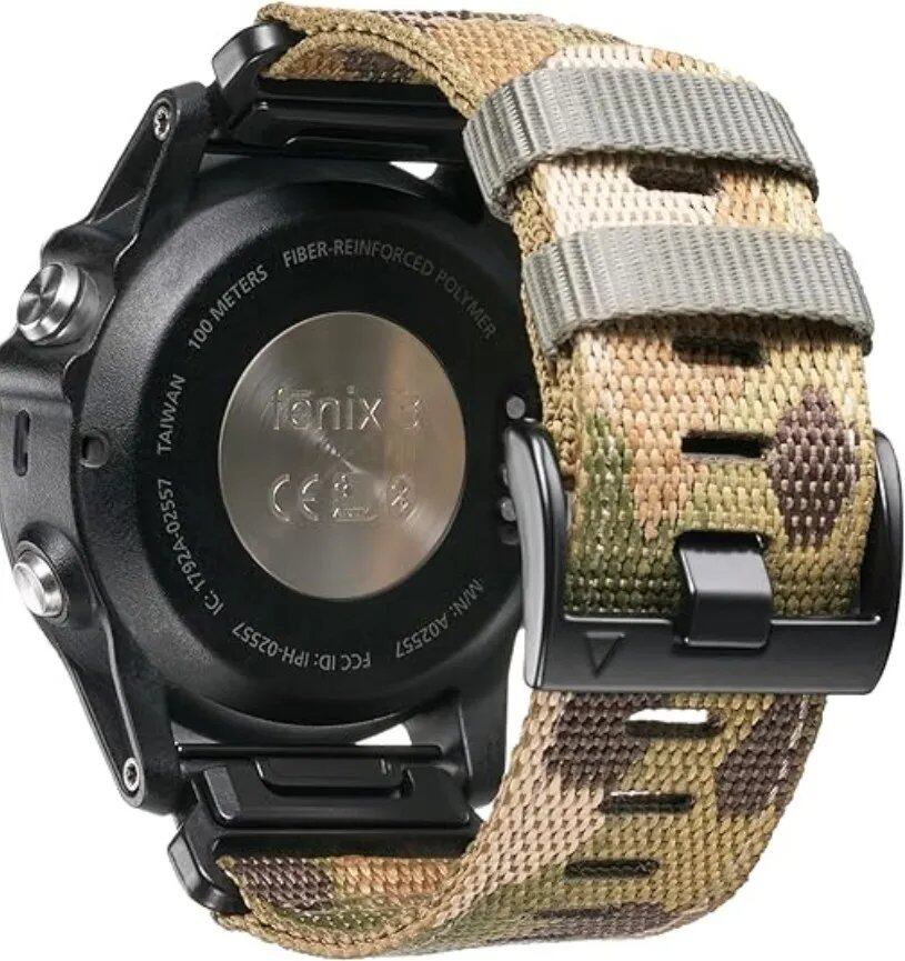 Garmin Fenix 7/7X/6X Pro/Epix Pro Gen 2(51mm・47mm)/Fenix 6/5 Plus/5X Plus用 クイックフィット 22mm・26mm ナイロン ストラップ ブレイデッド ウォッチバンド バンドカラー:mm 並行輸入品