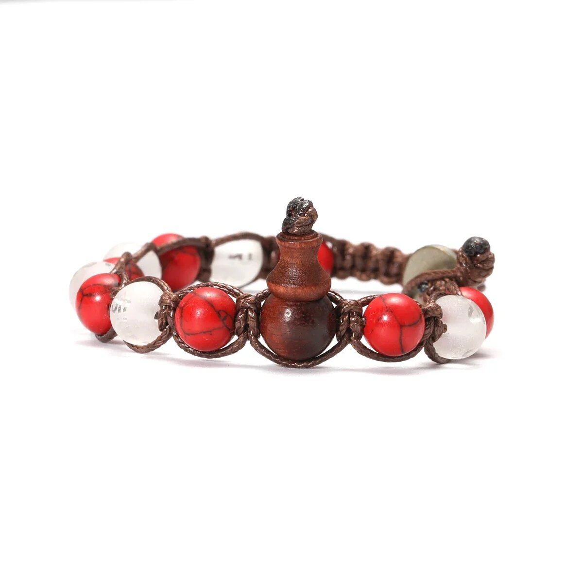Natural Stone Prayer Bracelet, Tibetan Prayer Beads, Handmade Men's and Women's Bracelet, Yoga & Meditation Jewelry, Metal Color: Style, Parallel Import