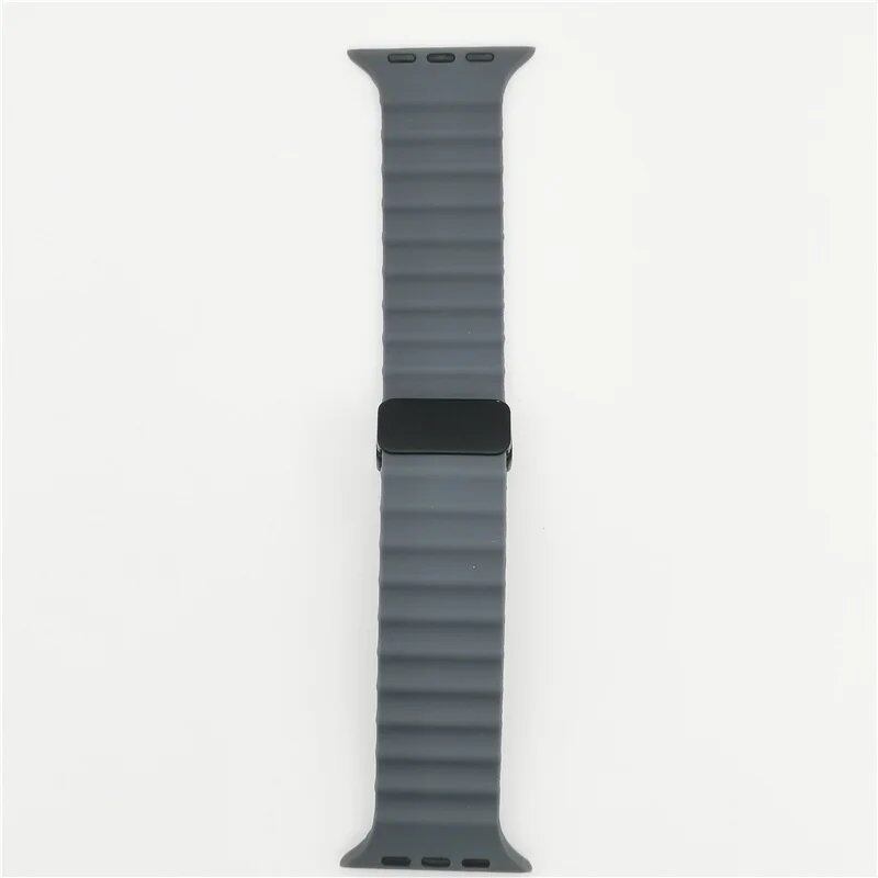 Magnetic Buckle Strap for Apple Watch - Compatible with Ultra 2/SE/Series 3-9, 49mm/45mm/44mm/40mm/41mm/38mm/42mm Silicone Bracelet, Band Color: mm, Parallel Import