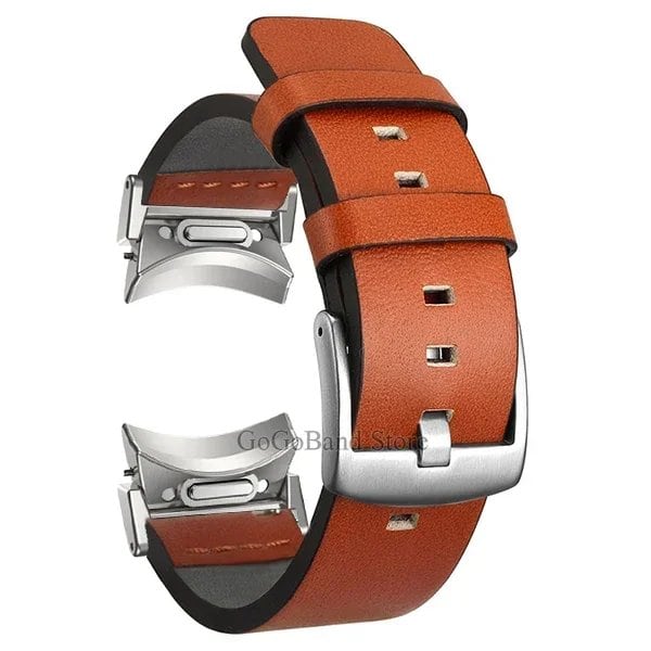 Gapless Leather Strap for Samsung Galaxy Watch 6 Classic (43mm, 47mm) - Quick-Fit Replacement Band for Galaxy Watch 5/4/5 Pro (40mm, 44mm, 45mm) - Size: Galaxy Watch; Imported