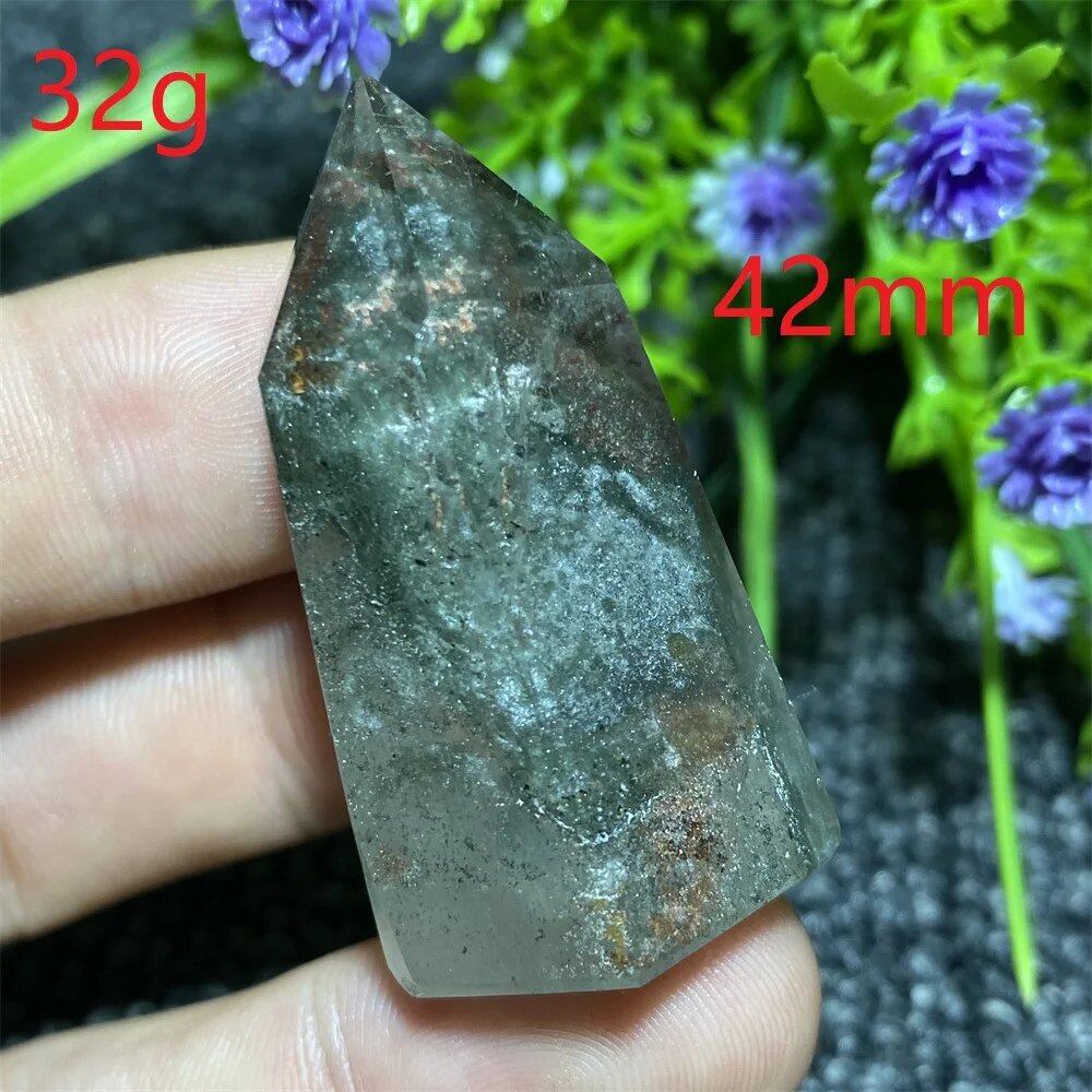 Natural Ghost Phantom Quartz Crystal Hexagonal Tower Obelisk, Spiritual Meditation, Reiki, Gift Stone, Home Decor, Parallel Import