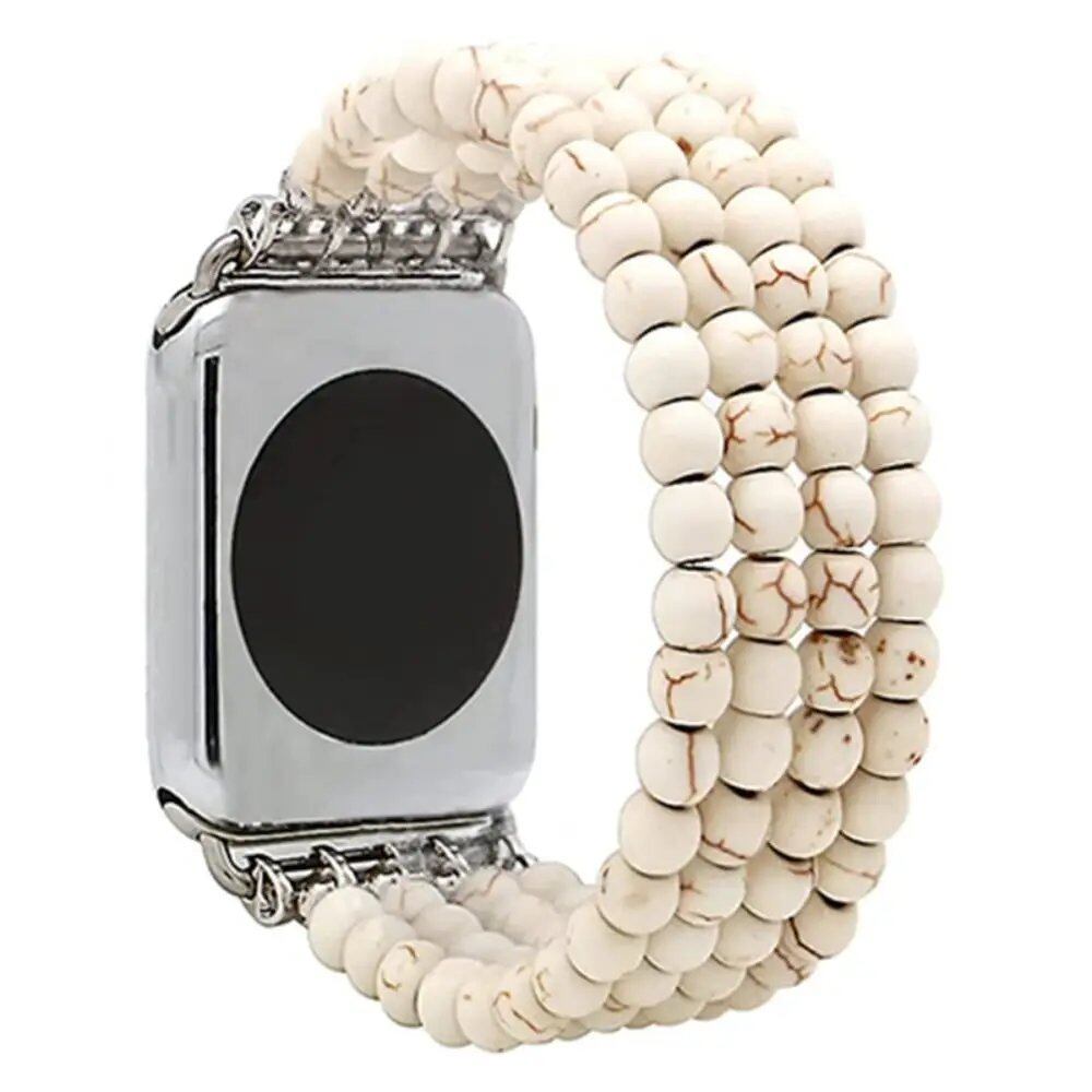 Trendy Stretch Stone Beaded Watch Strap, Watch Accessory Bracelet for 38mm/49mm Apple Watch, Band Color: mm, Parallel Import