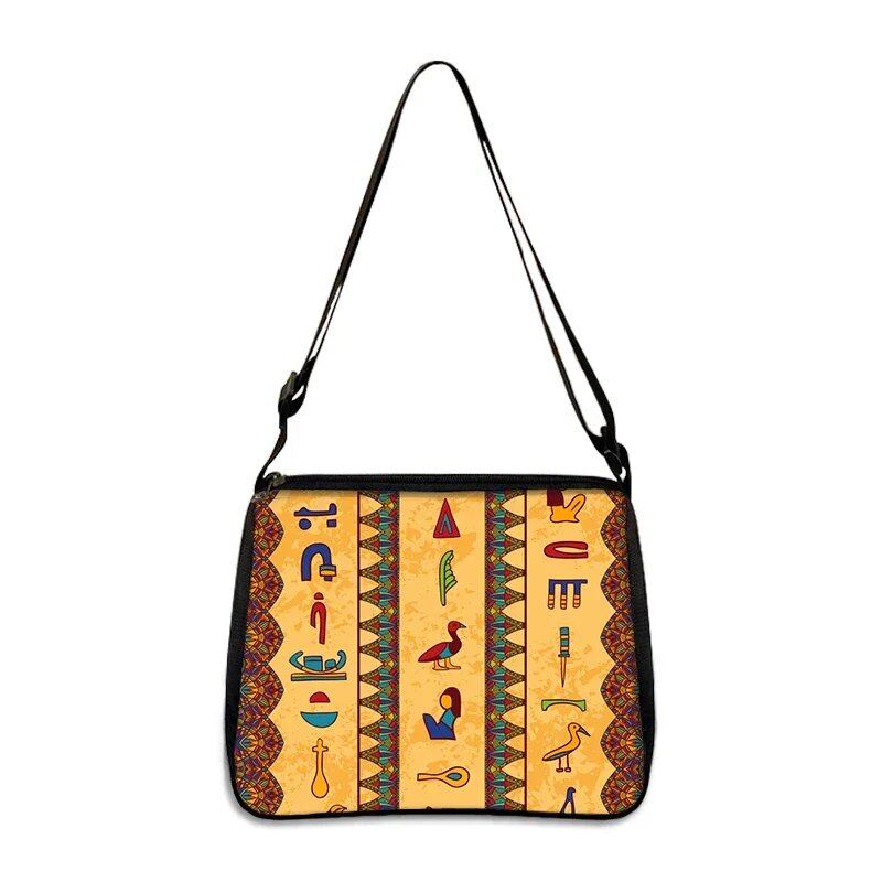 古代エジプトアートプリント ハンドバッグ エジプト ファラオ レディース クロスボディバッグ ホルス アヌビス 脇掛けバッグ ギフト デイリー カジュアルバッグ サイズ:2 並行輸入品