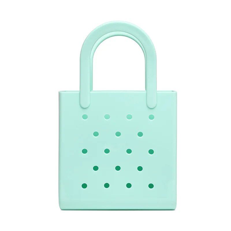 ポータブル ソリッドカラー ビーチバッグ 夏 旅行用 ゴム穴あき ハンドバッグ DIY 収納 防水 ジェリートートバッグ かごバッグ カラー:スタイル 並行輸入品