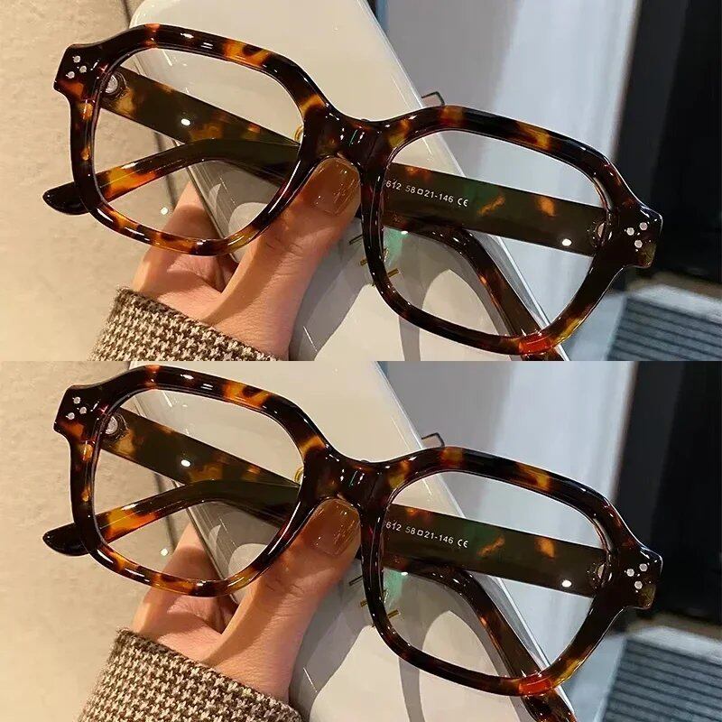 1/2 Retro Oversized Blue Light Blocking Computer Glasses Frames for Men and Women, Stylish Classic Eyewear, Ouclos Frame Color: Parallel Import