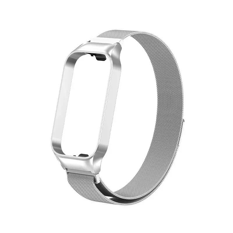 Stainless Steel Metal Strap for Xiaomi Mi Band 8 Active - Metal Wristband Compatible with Smart Band 8 Active, Band Color: Parallel Import