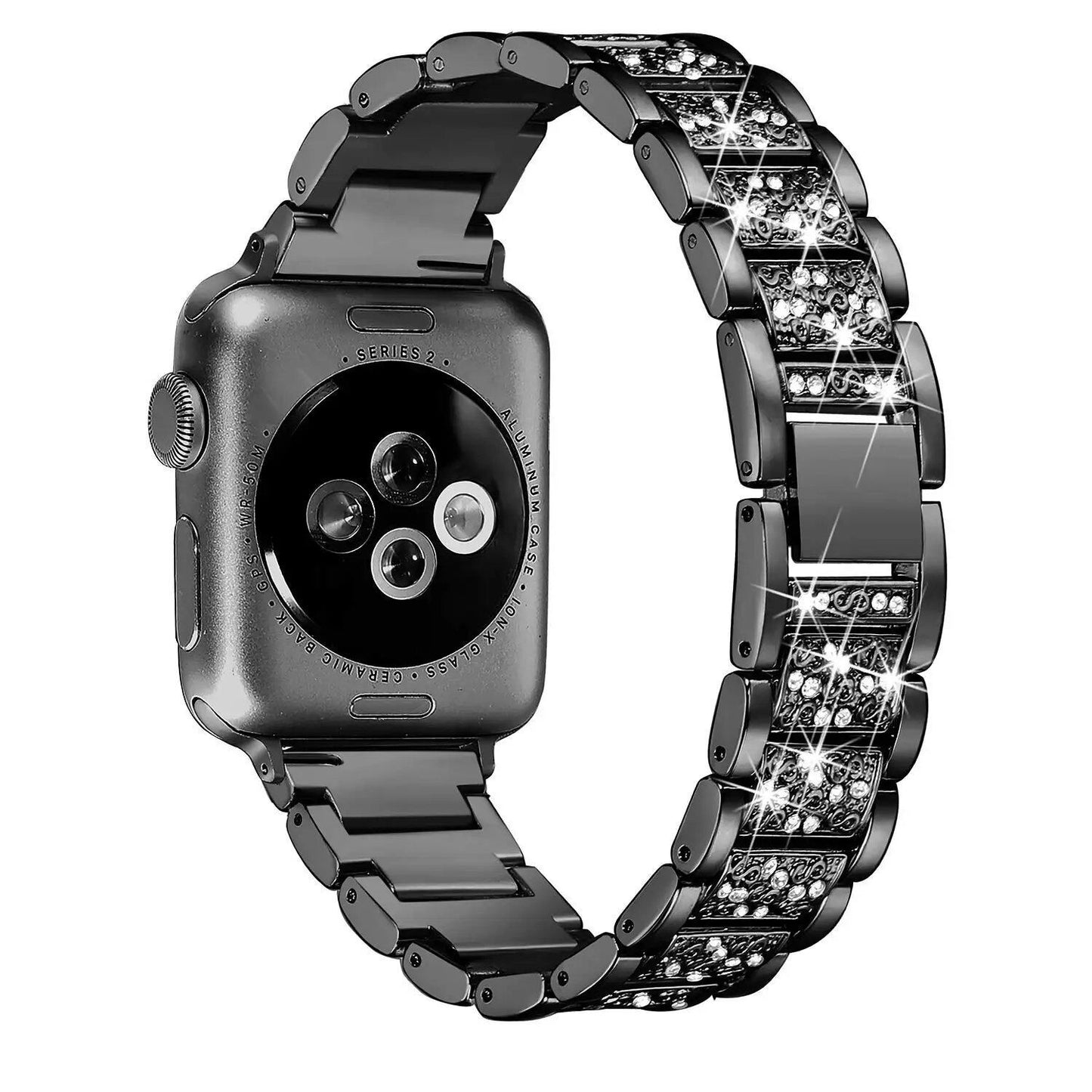アップルウォッチ Ultra 2 49mm 対応 ブリング ダイヤモンドストラップ - 46mm 40mm 45mm 44mm 41mm 42mm サイズ対応 iWatch シリーズ 10/9/8/7/6 用 レディースブレスレット サイズ: 並行輸入品
