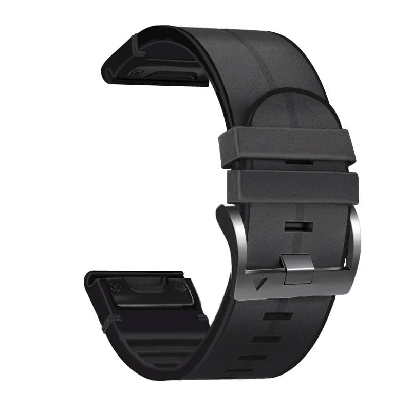 Synthetic Leather Silicone Quick Fit Strap for Garmin Fenix 8 51mm/47mm, Fenix E 7, 7X Pro, 6X, 6 Pro, 5, and 5X Plus. Band Color: Parallel Import.