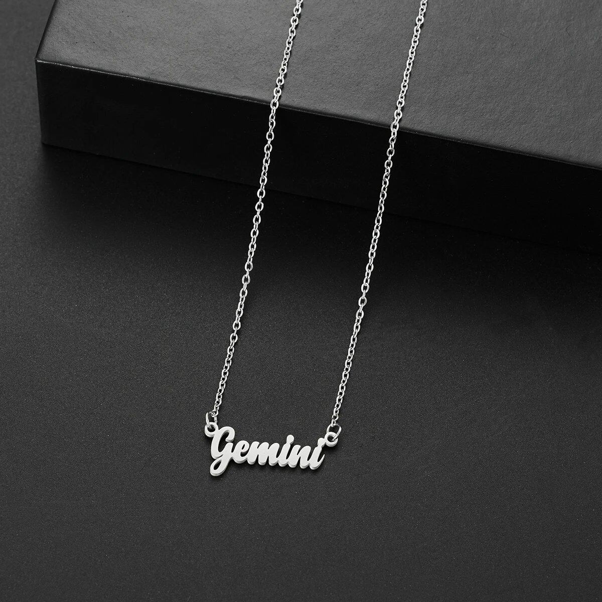Silver-colored stainless steel star and constellation chain necklace for women, constellation pendant, birthday gift, 45cm long; metal color, parallel import