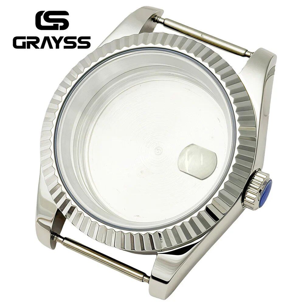 High-Quality Flat/Gear Edge MOD Watch Case with Sapphire Crystal, Waterproof, 36mm/39mm Style, for NH35, NH36, and NH34 Mechanical Movements. Color: mm. Parallel Import.