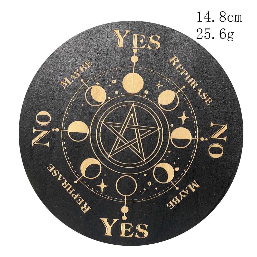 木製ペンジュラムボード ダウジング占い 月相 スターウィッチクラフト 祭壇用品 メタフィジカル メッセージボード 瞑想トレイ デコ カラー:1 並行輸入品