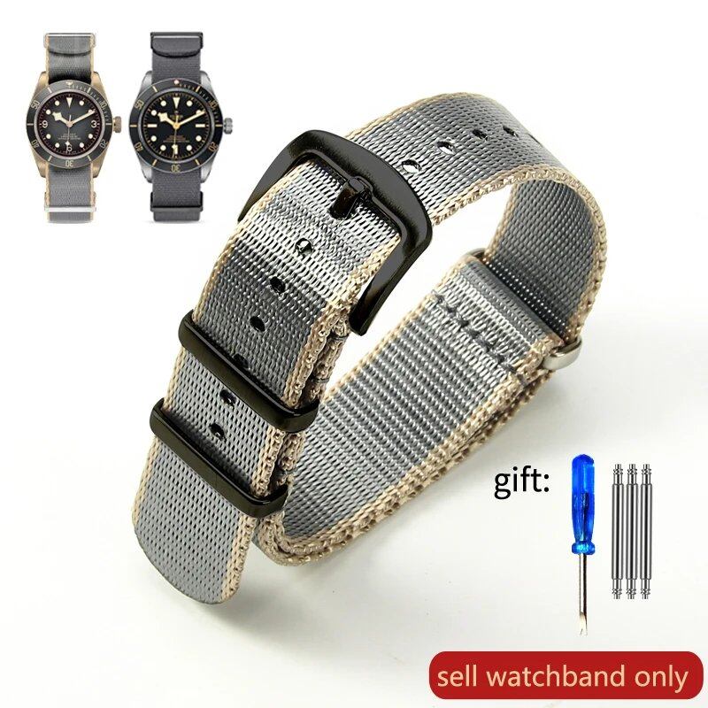 Breathable Soft Nylon Men's Watch Band for Omega 300 Ghost Party 007, Longines Conquest, Seiko, and Casio, 20mm and 22mm, Size 2, Parallel Import